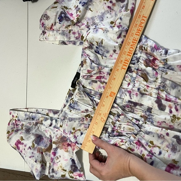 J. Crew Flora Obscura Cinched Waist Top Kaleidoscope Floral Size 4 E2 - Picture 9 of 9